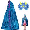 Aomig Mantello Dinosauro, Costume da Capo per Bambini, Costumi Carnevale Drago con Maschera per Giochi di Ruolo Festa a Tema Masquerade