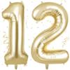OFFCUP Palloncini Compleanno Oro Chiaro 101 CM, Palloncino Numero 12, Foil Palloncini Numeri, Giganti Numeri, Decorazioni Festa Compleanno, Gonfiabili Pallone per Anniversario