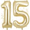 OFFCUP Palloncini Compleanno Oro Chiaro 101 CM, Palloncino Numero 15, Foil Palloncini Numeri, Giganti Numeri, Decorazioni Festa Compleanno, Gonfiabili Pallone per Anniversario