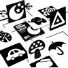 Aolso Flash Cards Neonati, 20 Pezzi 40 pagine Carte ad Alto Contrasto Bambino Stimolazione Sensoriale Visiva, Bianco e Nero Carta Flash per Neonato Età 0-3 Mesi Flashcards Giochi Neonato