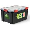 Iris Ohyama, Scatola di Raccoglimento Ermetica in Plastica, 45L, Per Unità, Nero, Coperchio, Giunto Stagno, Clip di Chiusura, Impilabile, per Esterno, Garage, Abbigliamento, No Polvere, WSB-45