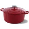 BK British Knights Bk Burgundy 8718311314564 Pentola con coperchio, ghisa/alluminio pressofuso, diametro 24 cm, adatta ai fornelli a induzione