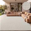 Paco Home Tappeto da esterno, resistente alle intemperie, ideale per balcone o soggiorno, stile boho, tinta unita, materiale: sisal, colore: arcobaleno/crema, dimensioni: 240x340 cm