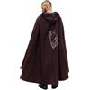 Leonardo Carbone® Mantello unisex vichingo Alpha con Geri & Freki, abbigliamento medievale da donna e da uomo, mantello da uomo, costume hobbit, abbigliamento largo, abbigliamento vichingo, cosplay da