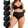 ALL OF SHE Confezione da 5 Mutande da Donna a Vita Alta, Senza Cuciture, Senza Cuciture, a Vita Alta, comode, Senza Show Panties, Taglie XS-3XL