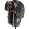 TINAYAUE Cappello da caccia invernale con paraorecchie Fallen Leaf Camo Cap Faux Fur Ushanka Russo caldo cappello unisex antivento cappello da cacciatore freddo cappelli invernali per caccia, sci,