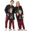 Qianderer Pigiama natalizio abbinato per la famiglia, pigiama natalizio per coppie, vacanze, pigiameria da uomo, XXXL, nero, rosso 2, Ba Nero Rosso 2, 3XL