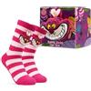 Disney Cheshire Cat Calze Pantofola Donna Adolescenti Taglia EU 35-41, 3D Caratteri Letta Calzini Antiscivolo, Regalo Donna (Rosa Caldo Cheshire Cat)