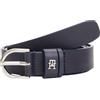 Tommy Hilfiger Donna Cintura Essential Effortless 2,5 cm Cintura in Pelle, Blu (Space Blue), 70 cm