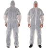 XARA Tuta da Lavoro Monouso - Tuta Protettiva Monouso - Pack 5 - Ipoallergenico e Traspirante - Taglia XXL - Bianco - Subacqueo TNT con Cappuccio Monouso
