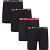 Champion Men's Boxer Briefs Pack, Performance, Moisture-Wicking, Odor Control, 4-Pack, Long Leg-Black-4 Pack