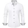 KOSMEEU Camicia Uomo Manica Lunga Shirts Collo Coreana Slim Fit Camicie Tradizionale Bianca per Tempo Libero Facile da Lavare e Stirare Camice Uomo con Tasca XL
