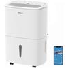 Shinco WIFI Deumidificatore Portatile 30L/Giorno, Purificatore d'aria, Filtro a Carbone Attivo, Timer 24 Ore, Scarico Continuo, Funzione Asciugatrice, Bianco