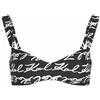 KARL LAGERFELD Donne Karl Signature All Over Print Bikini Top Firma/Stampa integrale/Nero L