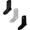 KARL LAGERFELD Uomo K/Monogram Logo Sock (3 Pack) Stampa integrale con monogramma KL in nero/grigio 43-46