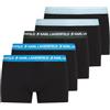 KARL LAGERFELD Uomo Logo Trunk Colorband (5 Pack) Malibu/Foresta/Sterling XS