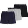 Karl Lagerfeld Uomo Logo Jersey Boxer (3 Pack) Navy/Grey/Black XS
