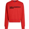 KARL LAGERFELD JEANS Donne Regular Essential Logo Sweatshirt Rosso di Pompei XS