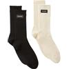 KARL LAGERFELD Uomo K/Essential Logo Socks (2 Pack) Cannoli Crema/Nero One size