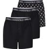 Karl Lagerfeld Uomo Ikon Woven Boxer (3 Pack) Black/Ikon All Over Print Black L