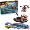 LEGO Jurassic World Attacco alla Barca del Dinosauro Mosasaurus Giocattolo - con Nave, Dinosauro, Elicottero e 3 Minifigure - Regalo per Bambini e Bambine da 7 Anni Fan del Film La Rinascita - 77983