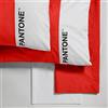 Sweet Home Collection Osama Home PANTONE - Completo Letto Singolo 1 Piazza con Lenzuola Letto Singolo 150x280 + Federa Cuscino 50x80 + Lenzuolo con Angoli Singolo 90x200 in Cotone per Materasso Singolo 25hcm, Rosso/Bianco