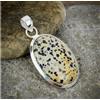 Beauty Diaspro Dalmata Gemma 925 Argento Sterling Fatto a Mano Ciondolo S-28