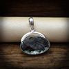 Magnificent Nero Rutilato Quarzo Gemma 925 Pendente Argento Sterling BT-16