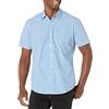 Amazon Essentials Camicia in Popeline a Maniche Corte Regular Fit Uomo, Blu Percalle, XS