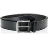 Calvin Klein Uomo Cintura Classic Flat 3,5 cm Cintura in Pelle, Nero (Black/Antique Silver), 85 cm