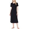 Amazon Essentials Camicia da Notte da Donna in Morbido Misto Cotone, a Maniche Corte, Nera, S