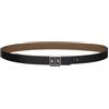 Armani Exchange Cintura da donna Sustainable, reversibile, con logo buckle Plate Belt, nero/tortora, 65, Nero/Tortora, 65