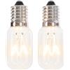 greate 2x Lampadina Frigorifero 15W E14 Luce Calda - Lampadina Macchina da Cucire, Cappa, Lampada Sale, Congelatore - 90 Lumen & 2700K