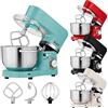 Arebos Impastatrice Robot da Cucina 1500W | Azzurro | Con 2 ciotole di miscelazione 4,5L + 5,5L | Multifunzione Impastatore Planetario con Ganci, Frullare | 6 Velocità con Impulso Regolabile
