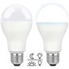 Akynite Lampadine LED Crepuscolare da Esterno 12W Luce Fredda 6000K, 1200LM, Auto On/Off, Equivalent E27 100W, AC 230V, Lampadina Crepuscolare E27 Globo con Sensore per Plafoniere da Portico, set di 2