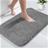 AUAUY Tappeto da Bagno in Microfibra, 40x60cm Tappetino Antiscivolo,Grigio