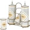 Baroni Home Menage Olio Aceto Sale Pepe in Ceramica con Stand in Metallo, Accessorio da Cucina Colorato Resistente, Linea Domus, 21X8X22cm