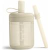 Moonkie Borraccia con Cannuccia, Bicchiere Antigoccia Bambini Silicone, Bicchiere con Cannuccia, Tazza con Cannuccia senza BPA, per Lavastoviglie, 6 Mesi+, 5oz(Avorio)