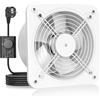 HG Power Ventola Aspirazione 200mm - Ventola Bagno Silenziosa con Valvola di non ritorno, Regolatore di velocità, Spina, Aspiratore Industriale per Cucina Garage Seminterrato, A-Bianco