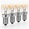 greate 4x Lampadina forno E14 15W - Lampadina da forno 300 gradi per forni, forni grill, microonde - 15 Watt 75 lumen & 2700K