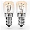 greate 2x Lampadina forno E14 15W - Lampadina da forno 300 gradi per forni, forni grill, microonde - 15 Watt 75 lumen & 2700K