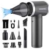 WORKPRO Soffiatore d'Aria Elettrico 2 in 1, 120000 giri/min, 4 Velocità, Air Duster Ricaricabile Type-C, Aspirapolvere Portatile per Auto, Tastiera, Esterni, Materassini Gonfiabili e Pulizia Domestica