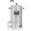 Klarstein Kit per fare la birra, Pentola per ammostamento, Kit birra fatta in casa, Pompa di ricircolo, Pannello touch, Timer, Acciaio inox, 2500 W, Fermentatore 30 L