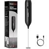 Bonsenkitchen Montalatte Elettrico Ricaricabile, Frusta Smontabile
