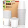 Baciato Caffè 100 Bicchieri in Carta Bianchi 120ml Ecologici Biodegradabili Monouso Made in Italy Asporto Bevande Calde Acqua - Prodotto e Confezionato in Italia