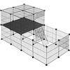 EUGAD Recinto Modulare per Conigli, Recinto per Conigli da Interno,DIY Recinzione Libera 140x70x70cm, Gabbia per Conigl Porcellino d'India Criceti Cuccioli,Recinto per Animali di Piccola Taglia