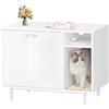 Hzuaneri Mobile Lettiera per Gatti, Bianco Mobiletto Lettiera Gatto