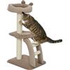 PawHut Albero Tiragraffi a 3 Livelli, Torre per Gatti 48x40x88 cm Marrone