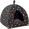 Baroni Home Lettino Cuccia Cane Gatto a Piramide Stelle, Cuscino imbottito, lavabile 40x40x36 cm
