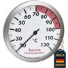 TFA Dostmann Termometro analogico per sauna, 40.1053.50, misurazione della temperatura nella zona sauna, resistente al calore, colore: argento/bianco, diametro 120 cm